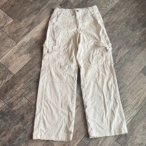 American Eagle Outfitters Cream Wide Leg Pants